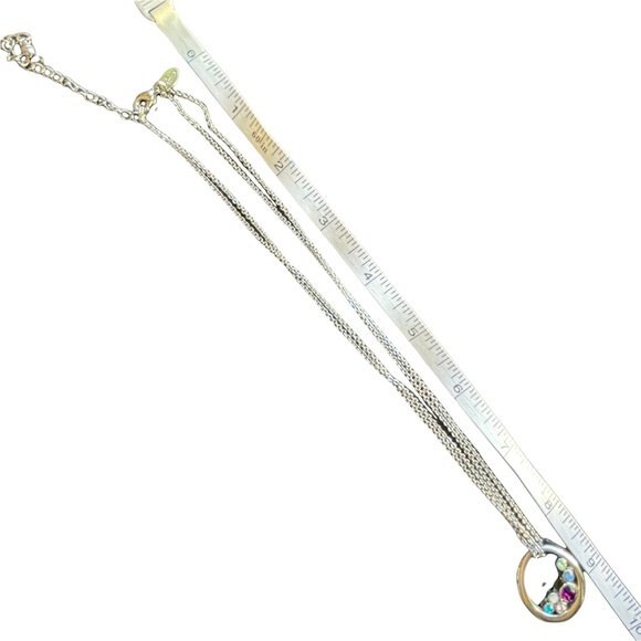 Lia Sophia Silver Tone Necklace with Round Multi Colored Crystals - Picture 5 of 8
